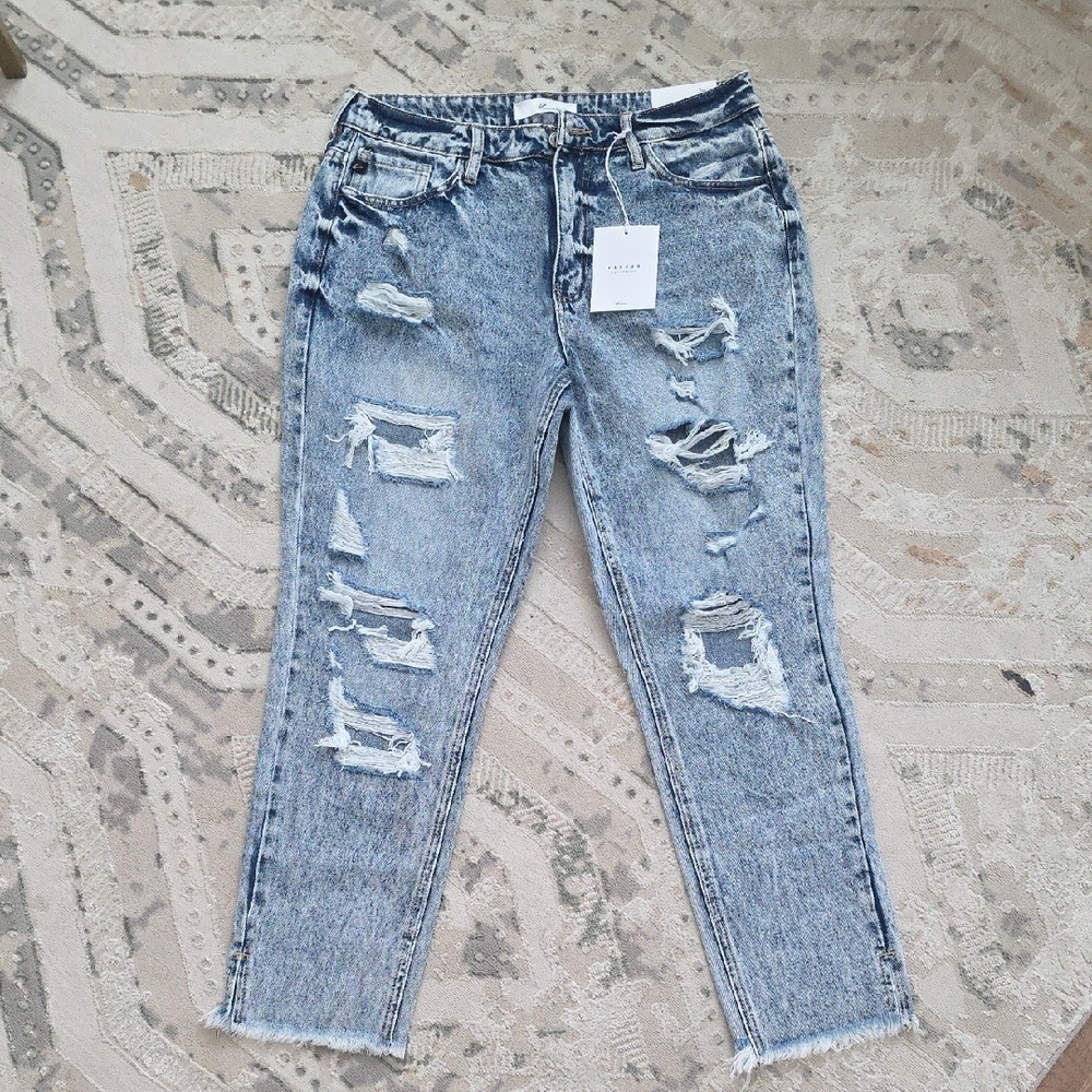 NWT, KanCan Light Blue Distressed Ankle Jeans